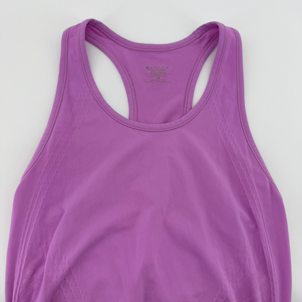 Athleta Womens XS Purple Seamless Ruched Racerback Tank Top 150966383
